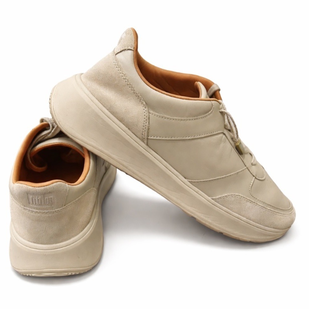 FitFlop Vitamin FF Leather Suede Low Top Sneakers Beige Tan Neutral Mens